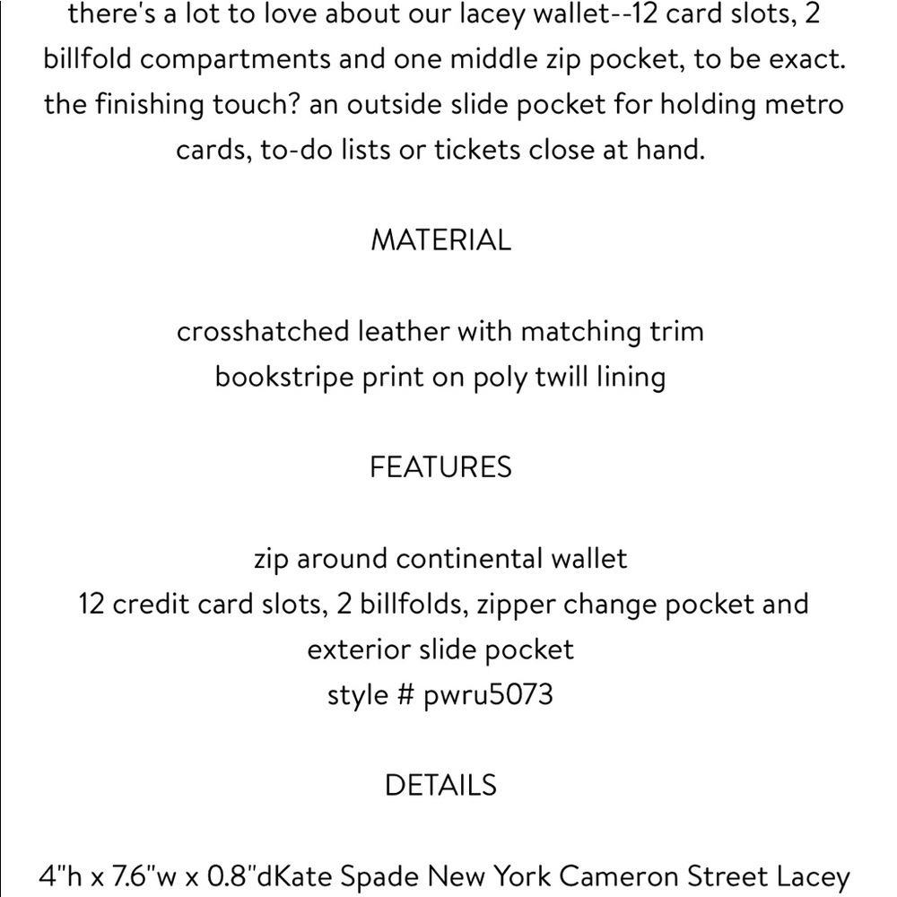 Kate Spade New York leather wallet zipper closure - Picture 8 of 12